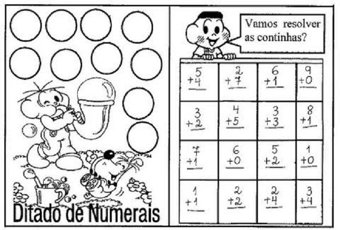 Atividades de matemática de adição, para trabalhar com alunos do 1º ano.