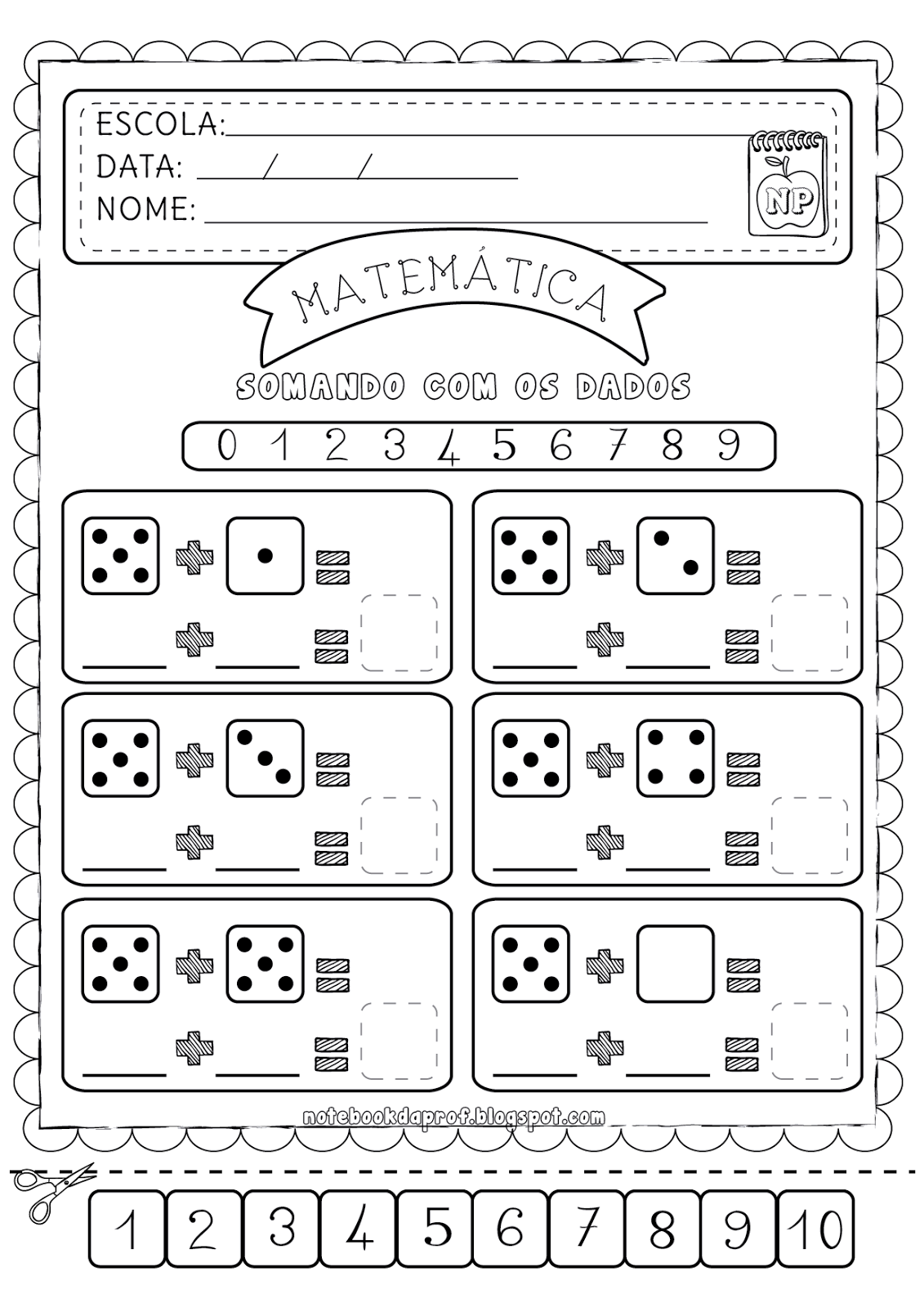 Atividades de matemática de adição, para trabalhar com alunos do 1º ano.