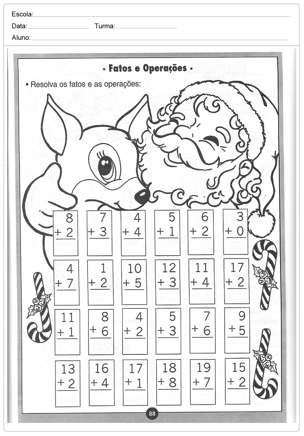 Somas - Jogos Educativos para Imprimir - Contas de Somar da Hello Kitty -  Adição - Exercicios Matematica 1 ciclo - Brinquedos de Papel