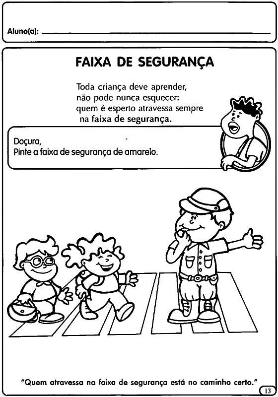 Atividades para a Semana do Trânsito para imprimir e colorir.