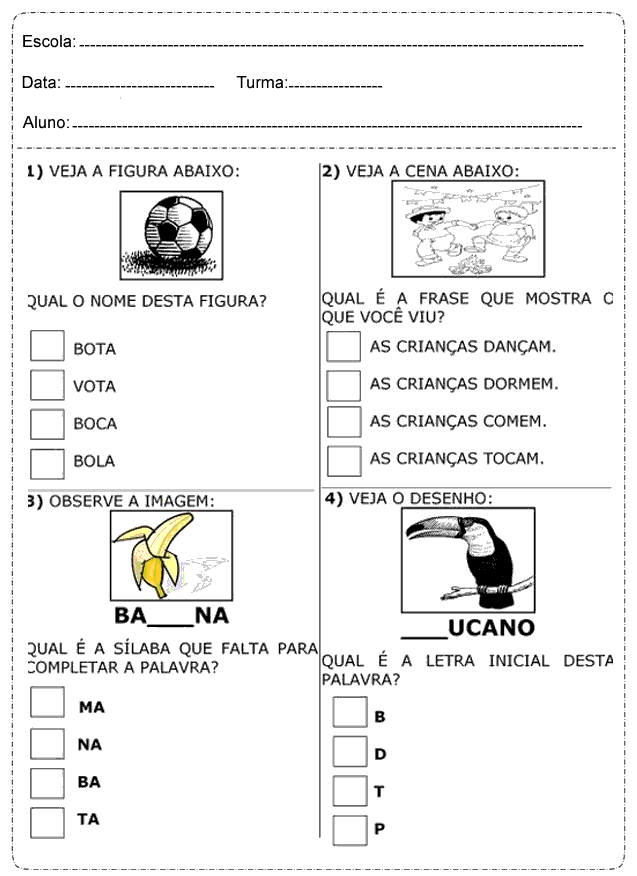 Atividades de Português 1º, 2º, 3º, 4º e 5º ano do Ensino Fundamental