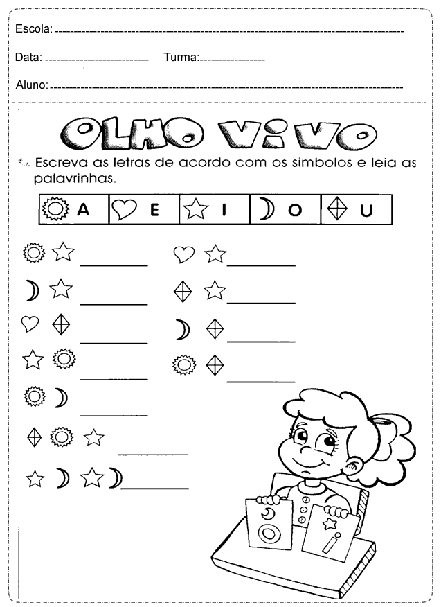 Atividades de Português 1 ano para imprimir - Ensino Fundamental.