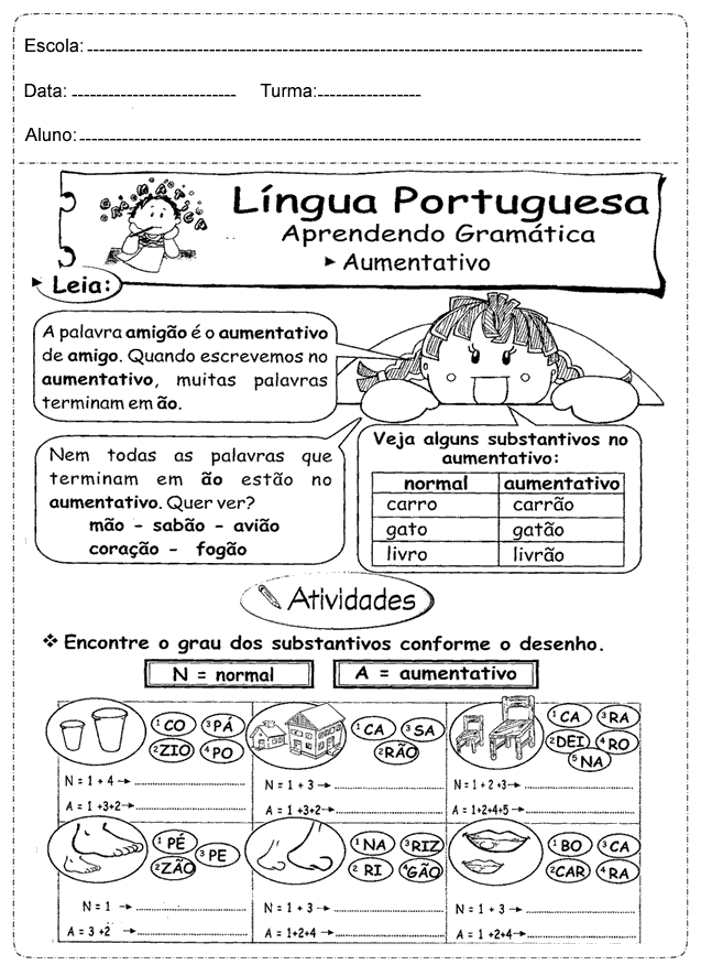 Atividades de Português 1º, 2º, 3º, 4º e 5º ano do Ensino Fundamental