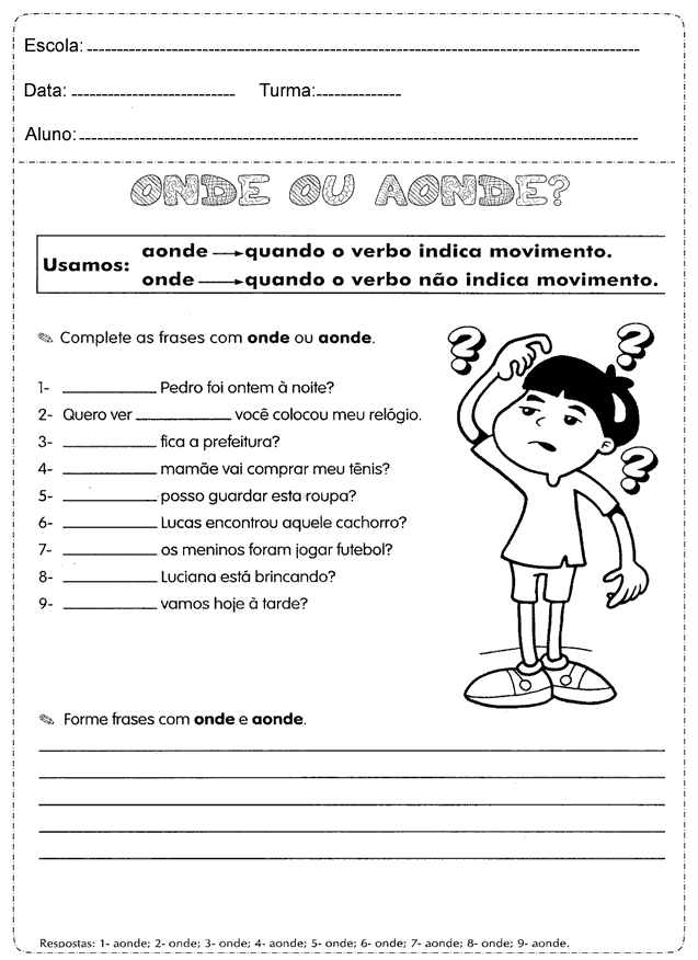 Atividades de Português 4º ano do Ensino Fundamental - Para Imprimir.