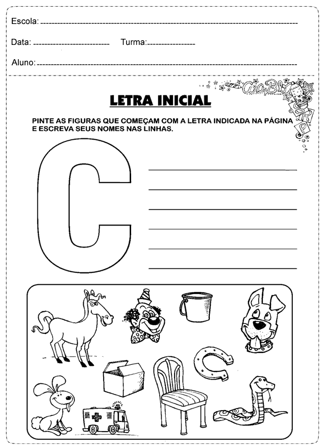 Atividades de Português 1 ano para imprimir - Ensino Fundamental.