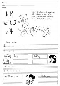 Atividades de caligrafia com a letra K  - para imprimir