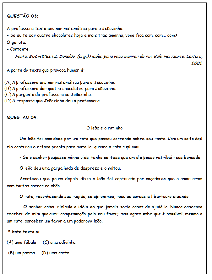 Atividades de português 5 ano do Ensino Fundamental - Para Imprimir