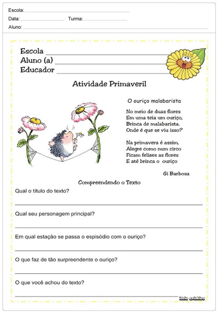 Atividades de interpretação de texto 2 ano imprimir: Ensino Fundamental.