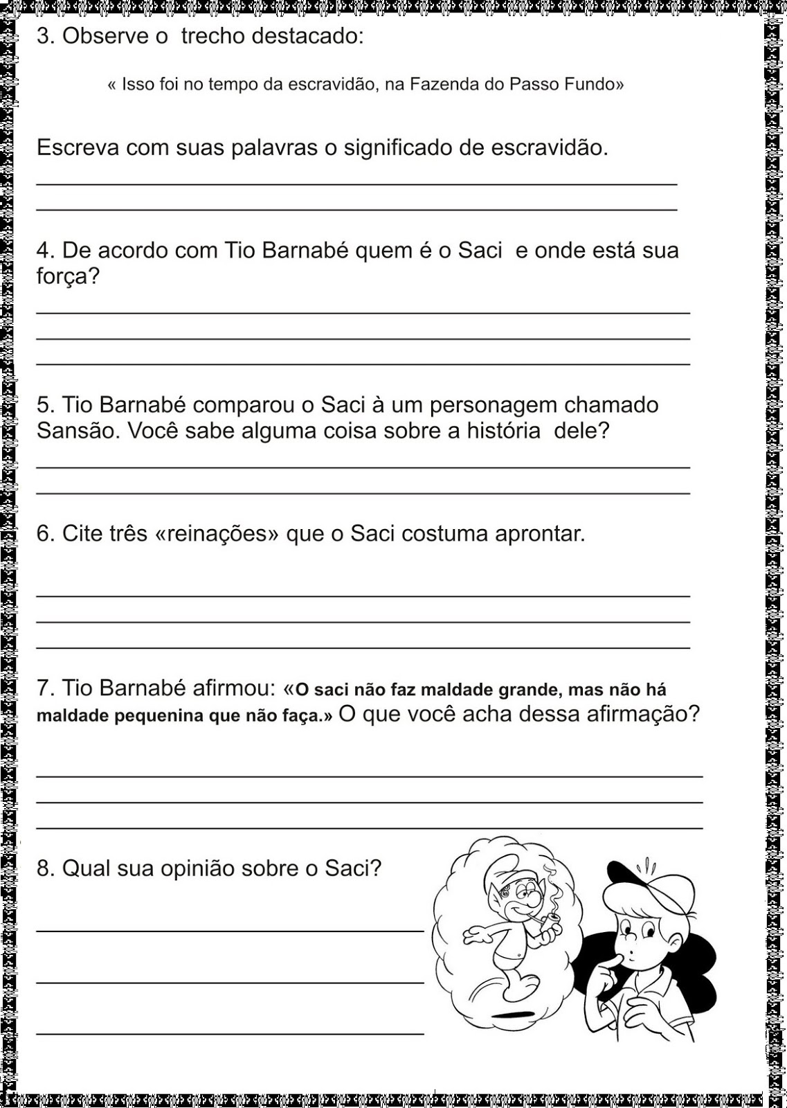 Atividades de Interpretação de Texto 5 ano do Ensino Fundamental