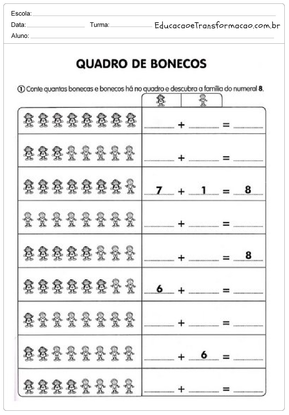 Atividades de Matemática 2 ano do Ensino Fundamental - Para Imprimir.