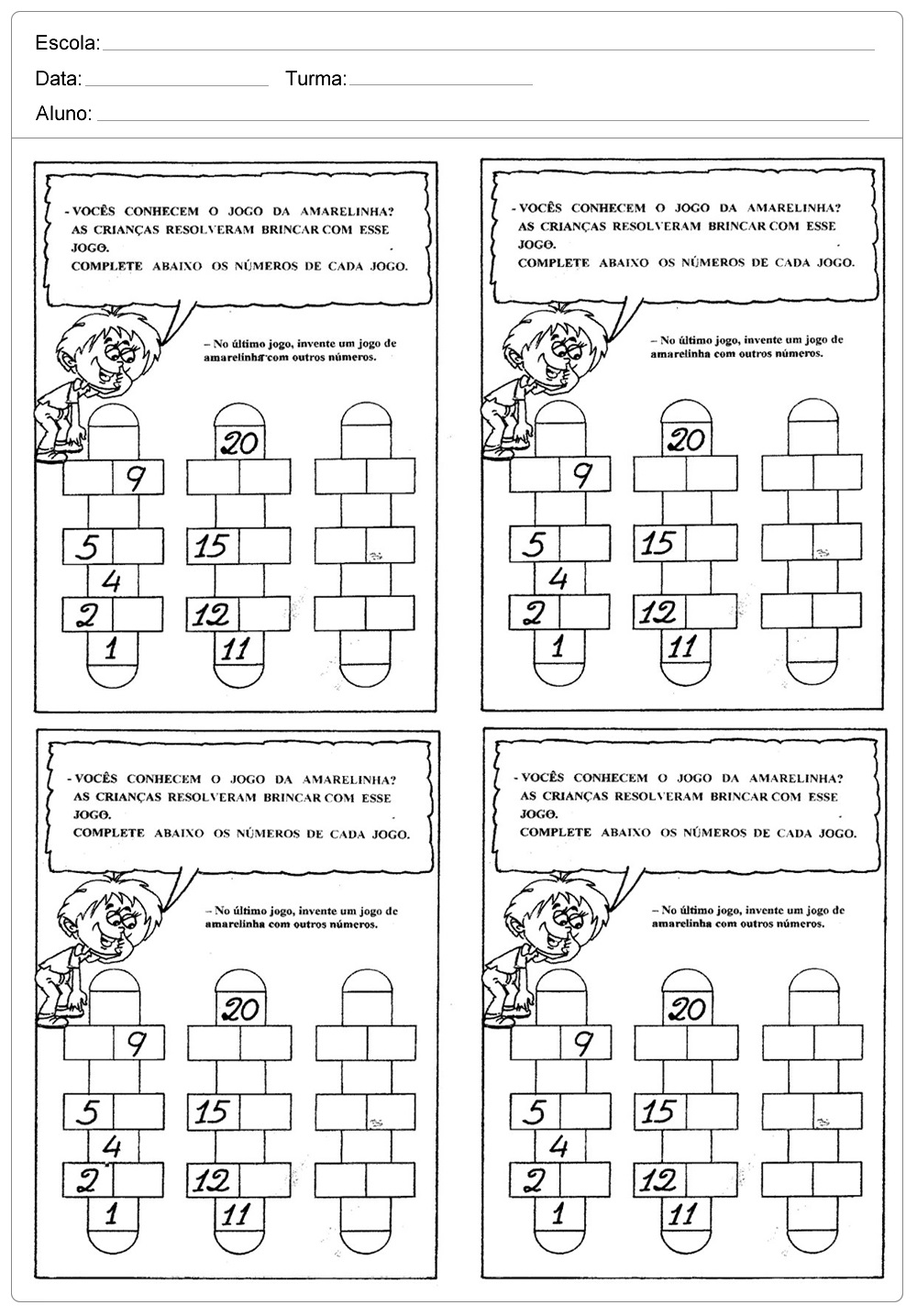 Matemática e a brincadeira da Amarelinha