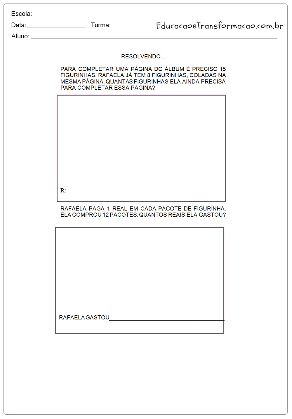 Atividades de Matemática 2 ano do Ensino Fundamental - Para Imprimir.