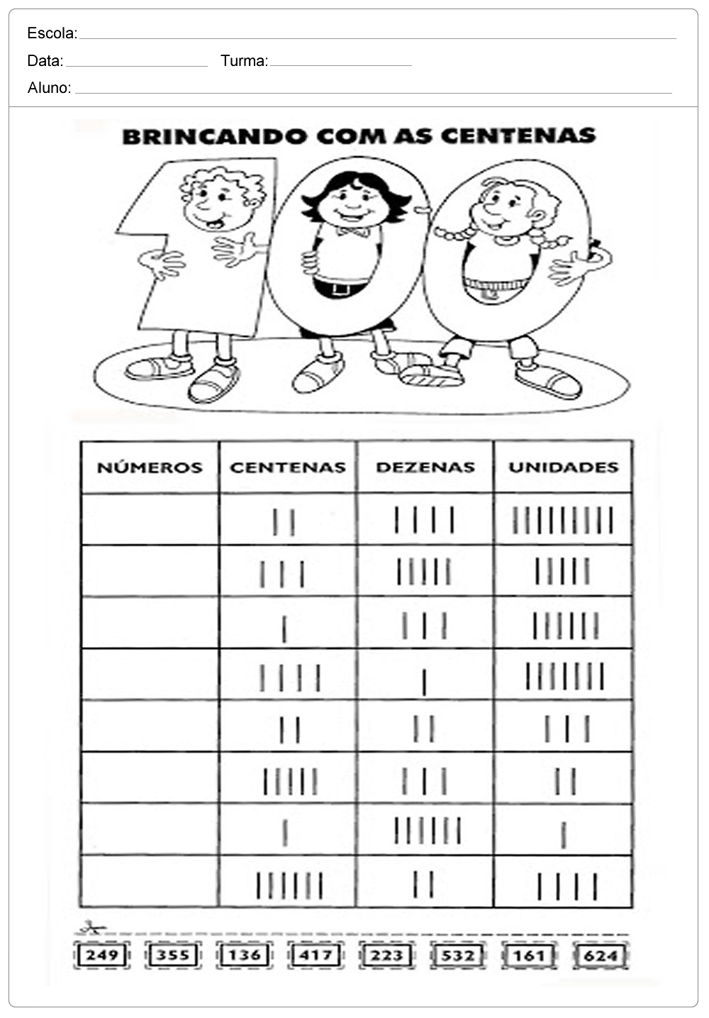 Atividades de Matemática 3 ano do Ensino Fundamental – Para Imprimir.