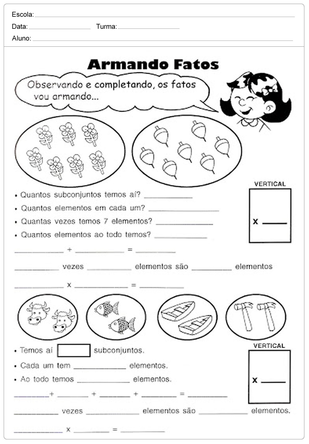 Atividades de Matemática 3 ano do Ensino Fundamental – Para Imprimir.