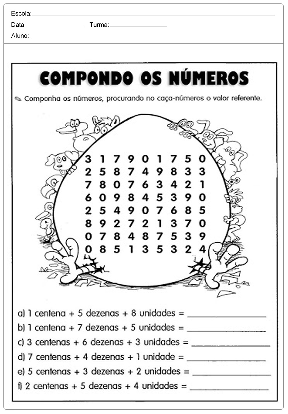 Atividades de Matemática 3 ano do Ensino Fundamental – Para Imprimir.