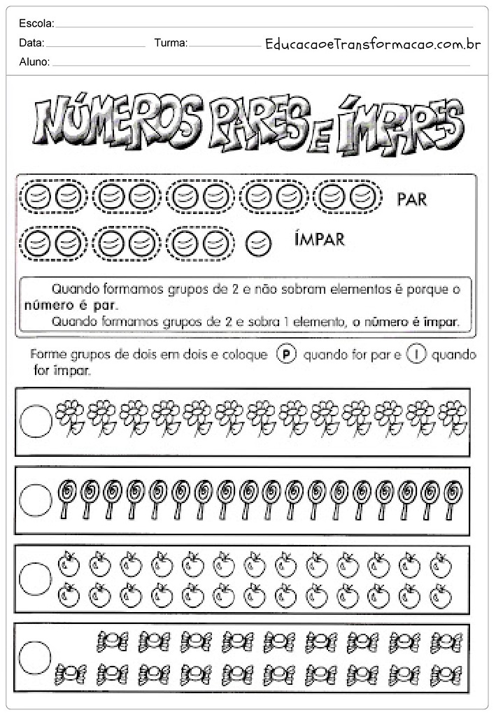 Atividades de Matemática 3 ano do Ensino Fundamental – Para Imprimir.