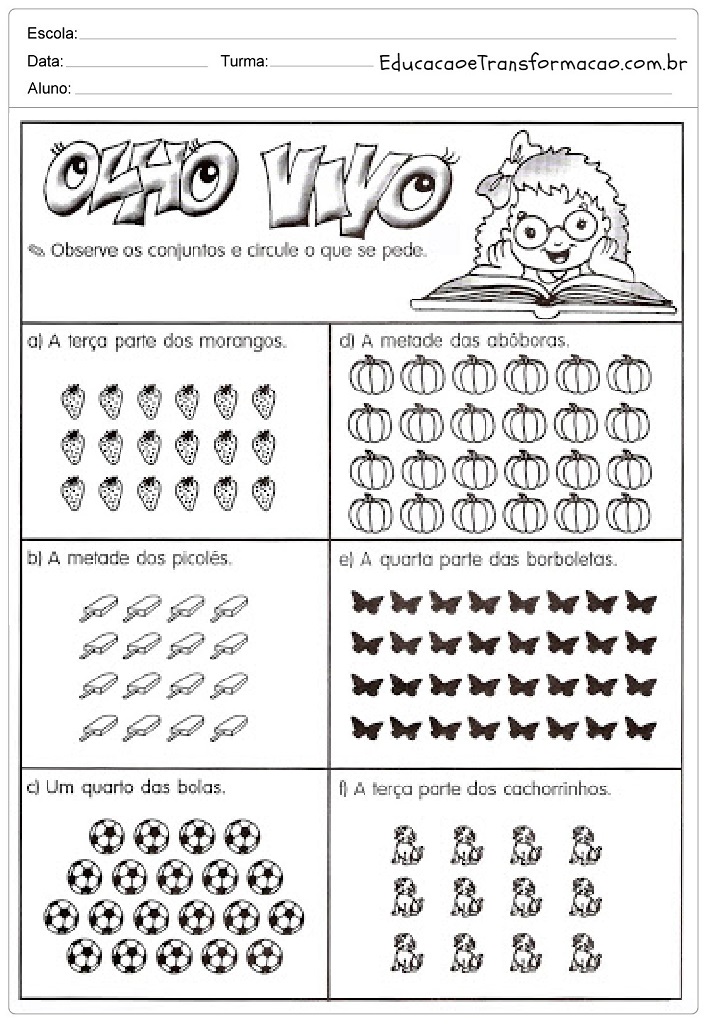 Atividades de Matemática 3 ano do Ensino Fundamental – Para Imprimir.