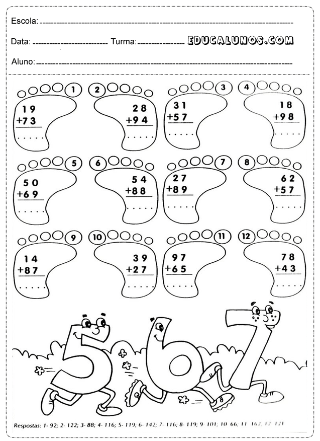 Atividades de Matemática 3 ano do Ensino Fundamental – Para Imprimir.