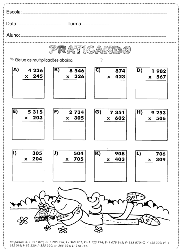 Atividades de Matemática para o 4º Ano em PDF - Twinkl