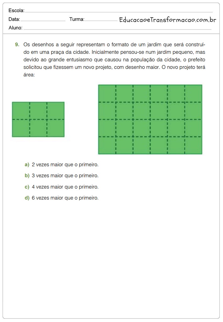 Atividades de Matemática 5 ano do Ensino Fundamental – Para Imprimir