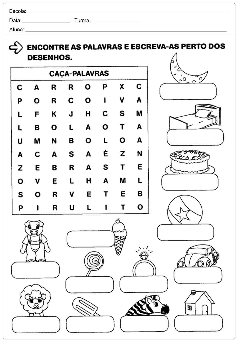 Atividades de Português 1 ano para imprimir - Ensino Fundamental.