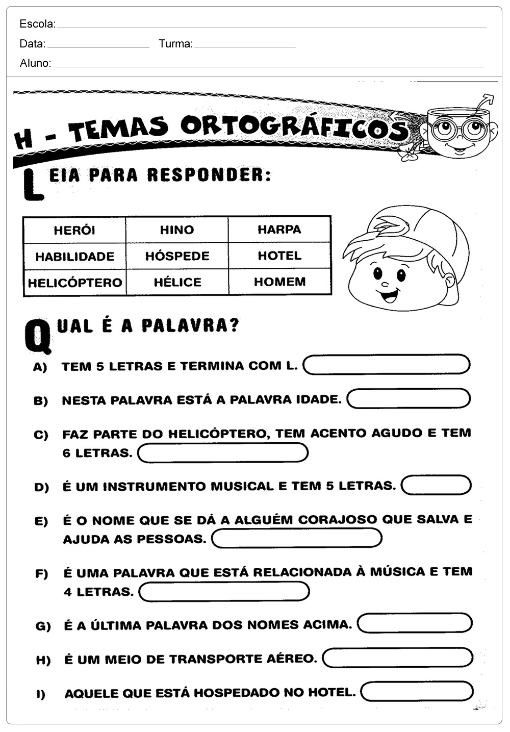 Atividades de Português 1 ano para imprimir - Ensino Fundamental.