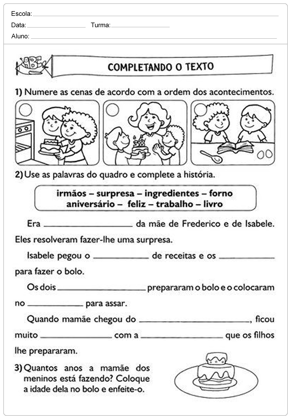 Atividades de Português 1º, 2º, 3º, 4º e 5º ano do Ensino Fundamental