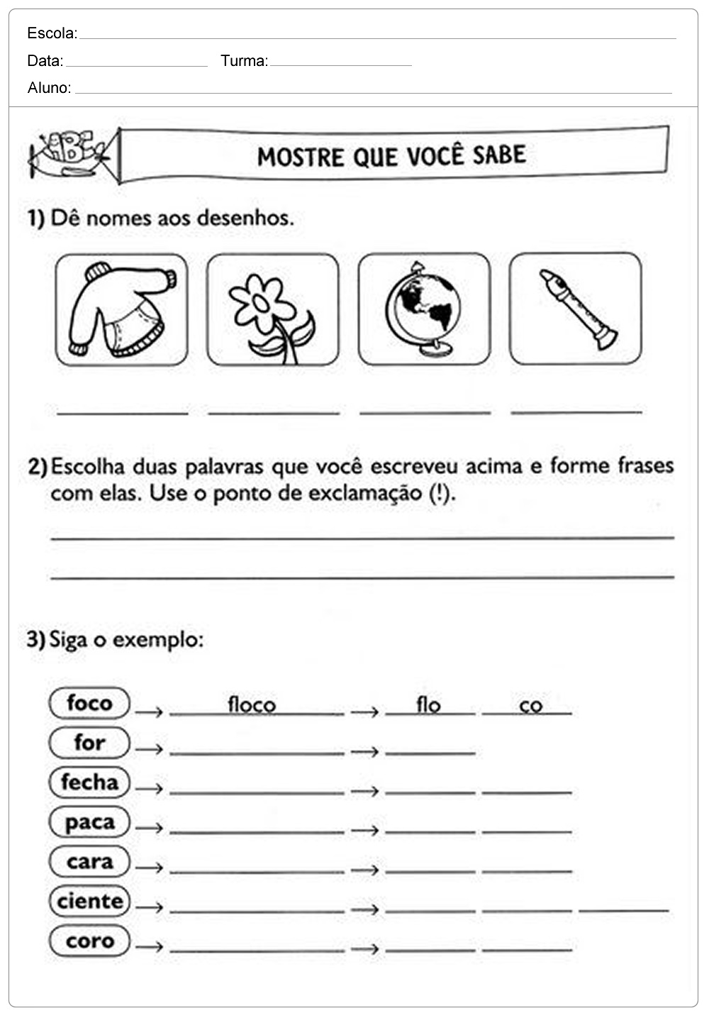 Atividades de português 2 ano do Ensino Fundamental 