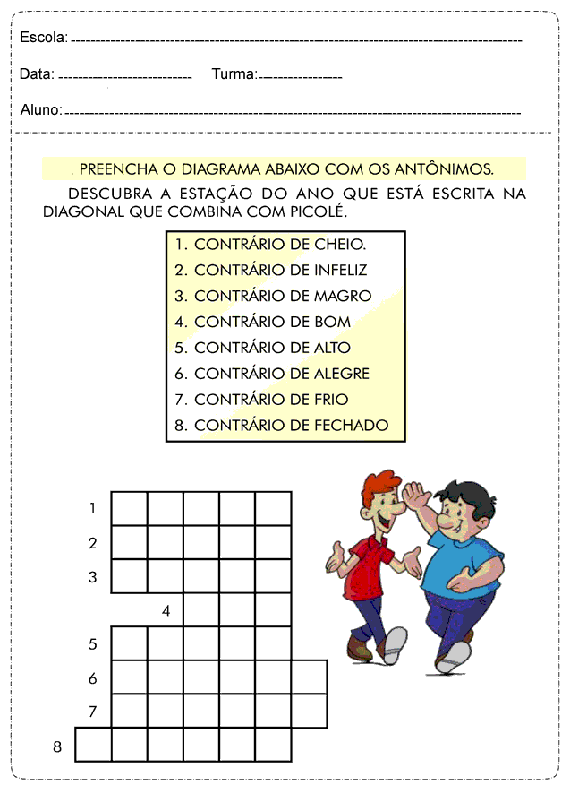 Atividades de Português 4º ano do Ensino Fundamental - Para Imprimir.