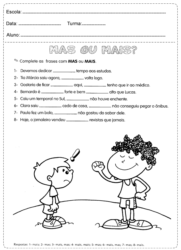 Atividades de Português 4º ano do Ensino Fundamental - Para Imprimir.