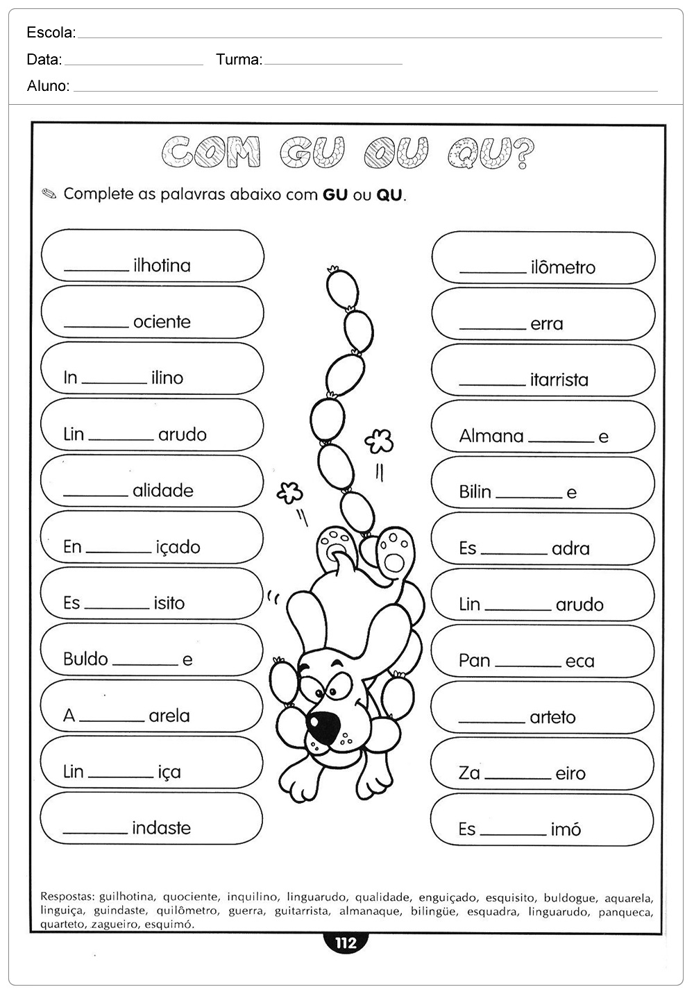 Atividades de português 5 ano do Ensino Fundamental - Para Imprimir