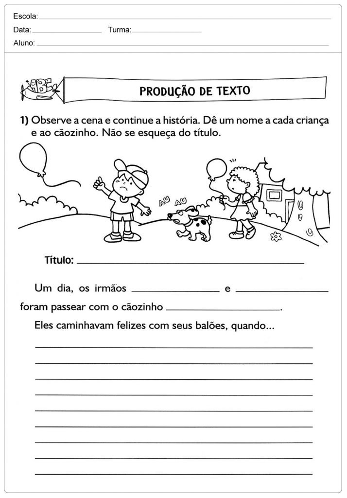 Atividades de Produção de Texto 2 ano - Para Imprimir. - Series Iniciais.