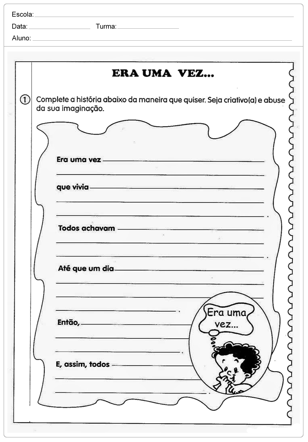 Atividades de Produção de texto 3 ano - Para Imprimir - Series Iniciais.