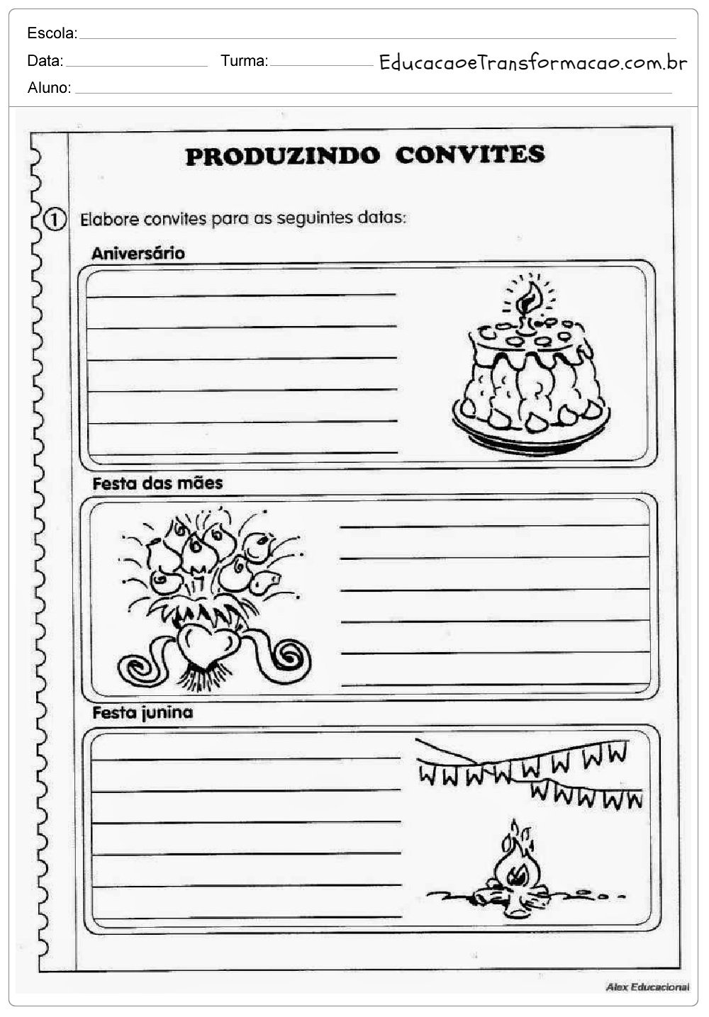 Atividades de Produção de Texto 4 ano - Para Imprimir - Series Iniciais.