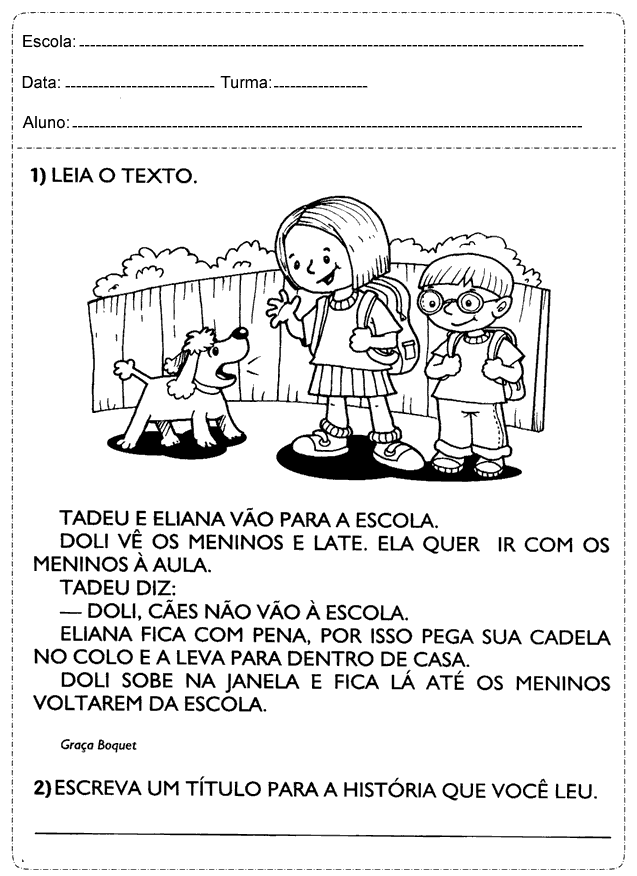 Atividades de interpretação de texto 2 ano imprimir: Ensino Fundamental.