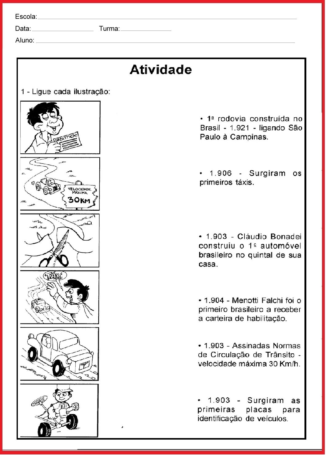 Atividades para a Semana do Trânsito para imprimir e colorir.