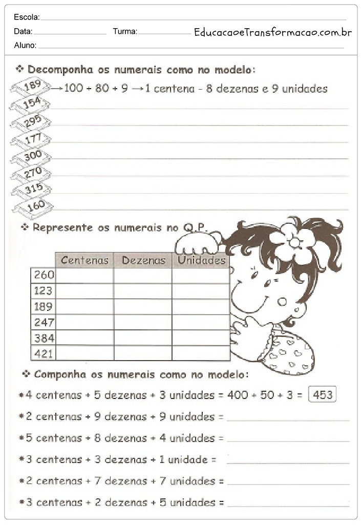 Atividades de Matemática 3 ano do Ensino Fundamental – Para Imprimir.