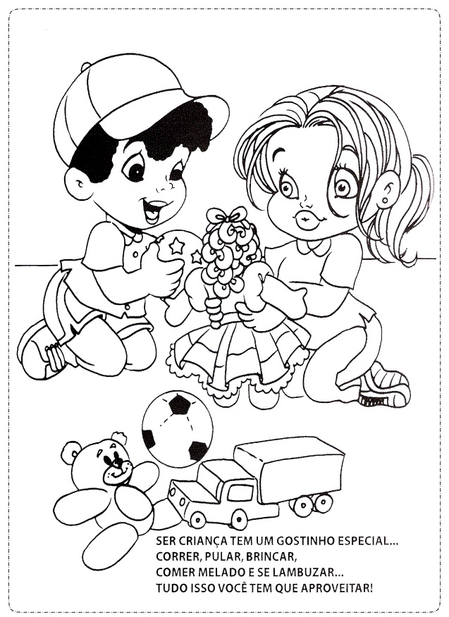 30 desenhos do Dia das Crianças para colorir, pintar, imprimir! Criança  para pintar moldes e riscos de crianças - ESPAÇO EDUCAR DESENHOS PINTAR  COLORIR IMPRIMIR