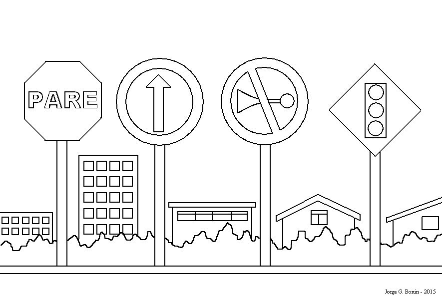 Desenhos para colorir Semana do Trânsito