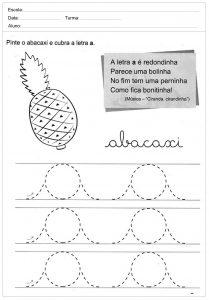 Atividades de caligrafia com a letra A - para imprimir