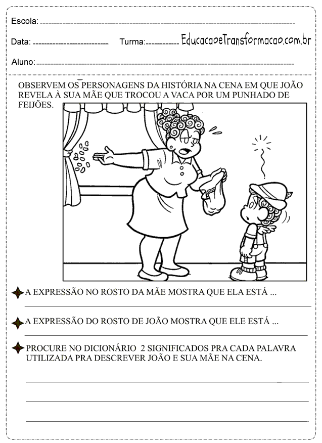 Atividades de Interpretação de Texto 4 ano do Ensino Fundamental para imprimir.