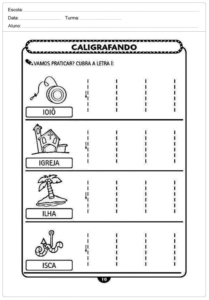 Atividades com a letra I para alfabetização - Atividades Educativas