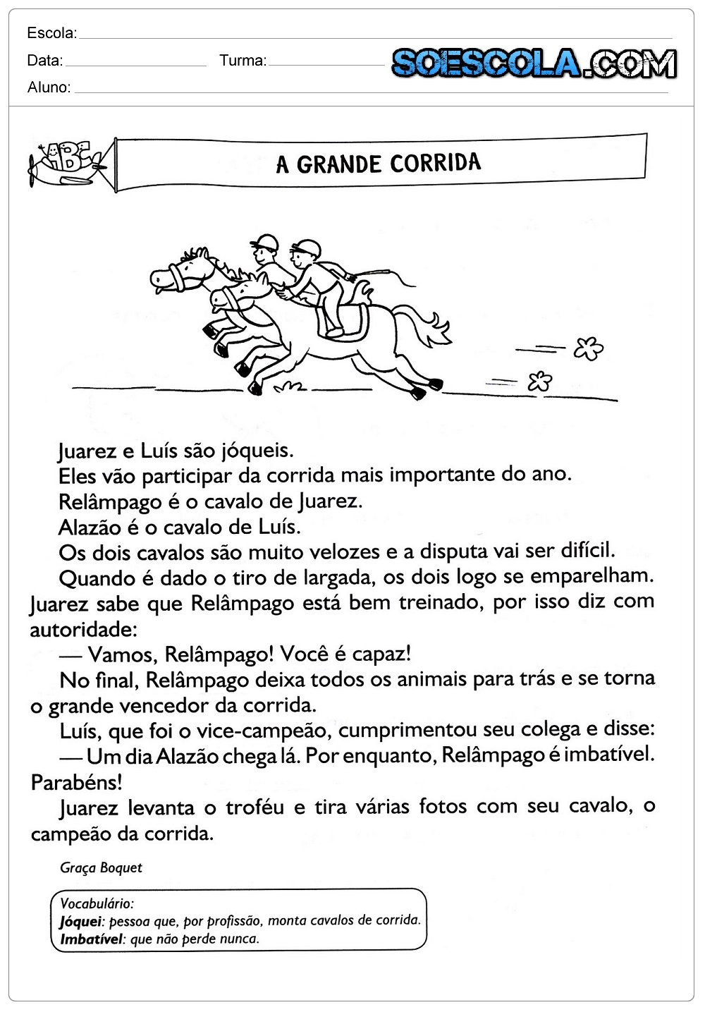 Atividades de Interpretação de Texto 3 ano do Ensino Fundamental para imprimir.