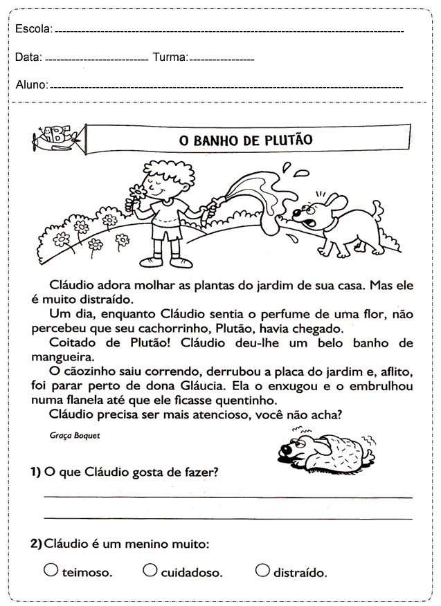 Atividades de interpretação de texto 2 ano imprimir: Ensino Fundamental.