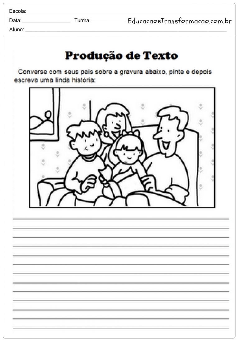 Atividades de Produção de Texto 2 ano - Para Imprimir. - Series Iniciais.
