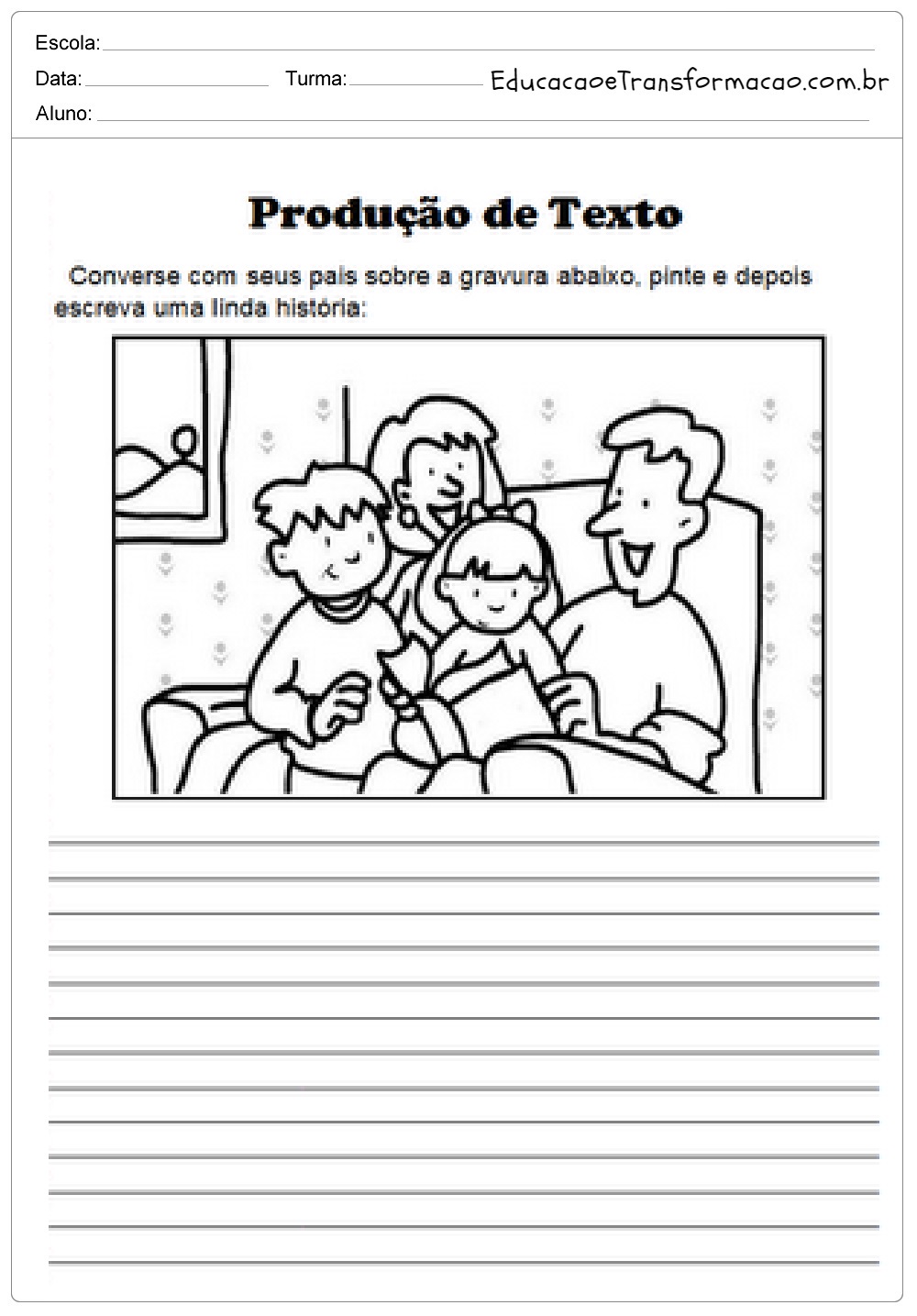 Atividades de Produção de Texto 2 ano