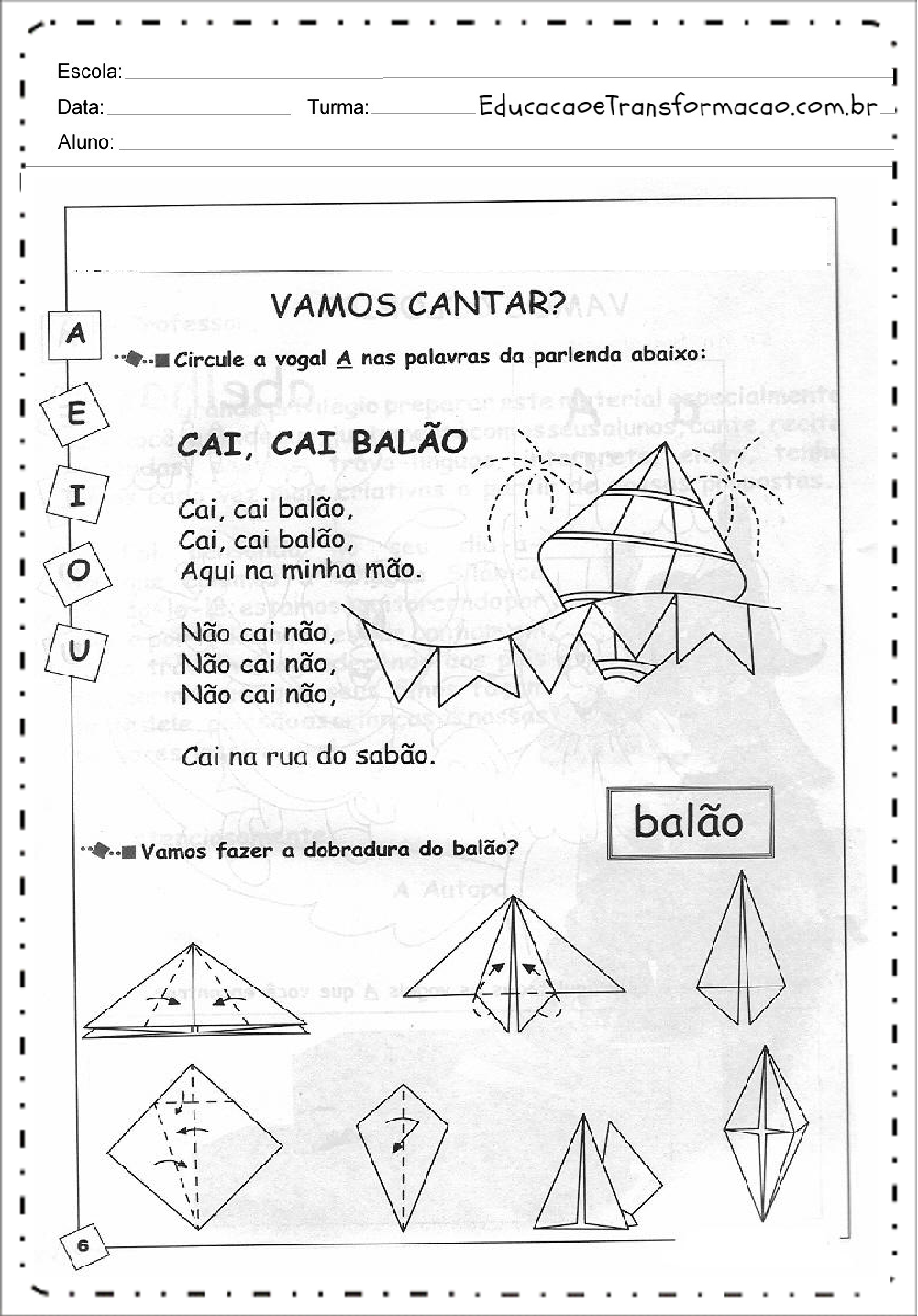 Atividades de Alfabetização Educativas para imprimir gratuitamente.