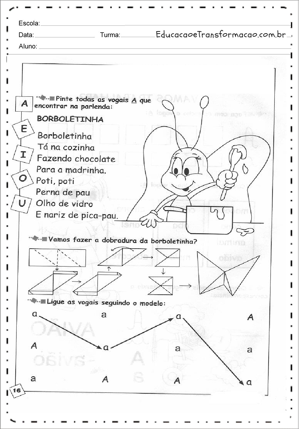 Atividades de Alfabetização Educativas para imprimir gratuitamente.