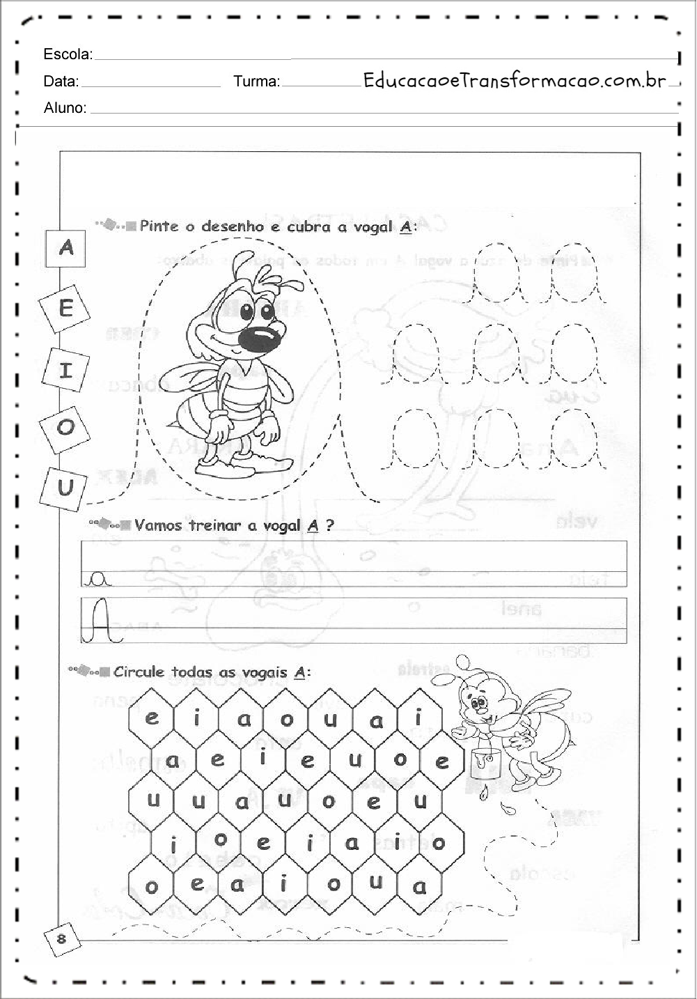 Atividades de Alfabetização Educativas para imprimir gratuitamente.