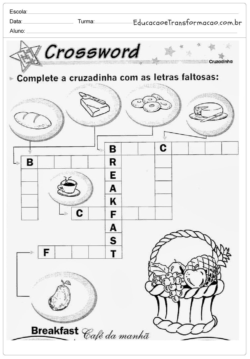 Atividades de Inglês 3 ano do Ensino Fundamental - Para Imprimir.